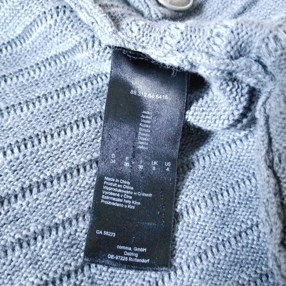 G Comma Knitted Cardigan Gray Size 4 - Picture 5 of 6